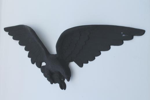 photo of flying eagle vintage plastic wall art plaque w/ faux cast iron black paint finish #3