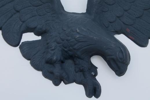 photo of flying eagle vintage plastic wall art plaque w/ faux cast iron black paint finish #4