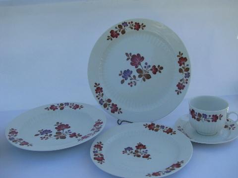 photo of folk art painted flowers pattern, vintage Winterling - Bavaria china plates & bowls #3