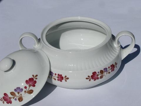 photo of folk art painted flowers pattern, vintage Winterling - Bavaria china, tureen w/ cover #2