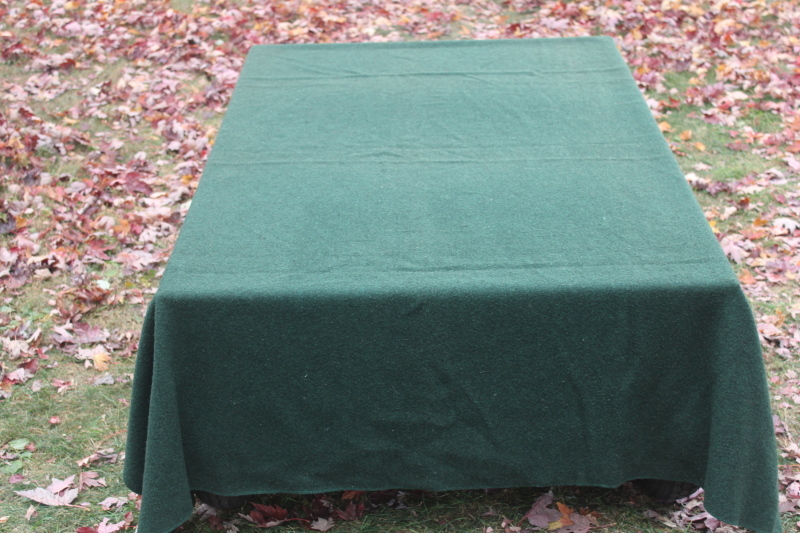 photo of forest green wool camp blanket, vintage army blanket? thick heavy all wool fabric  #4