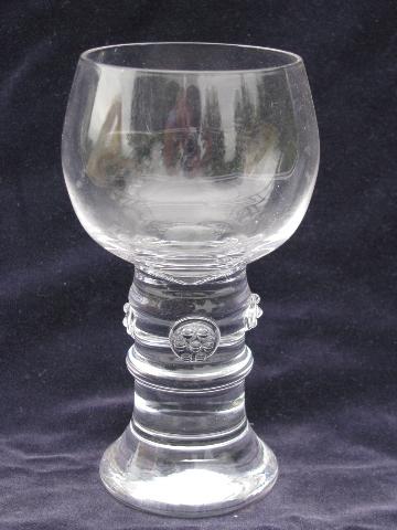 photo of four hand-blown crystal water glasses, country French or Italian style #2