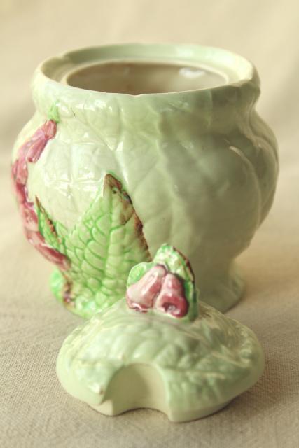 photo of foxgloves flowers Carlton Ware, vintage English china jam jar, pot w/ lid #4