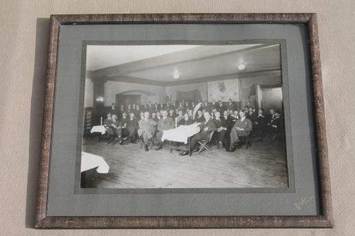 photo of framed antique photos Knights of Columbus fraternal order in uniform w/ plumed hats #8