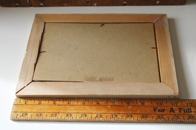 photo of framed vintage print Charlotte Becker style illustration, baby girl feeding little shaggy white puppy dog  #5