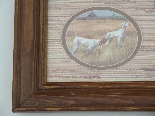 photo of framed vintage prints of bird hunting gun dogs for lodge or cabin #5