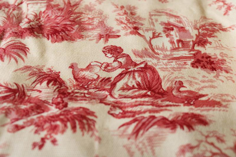 photo of french country style toile print fabric, Waverly Inspirations cotton duck washed linen weave #3
