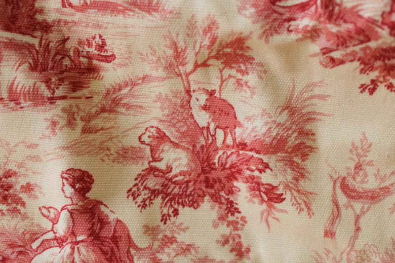 photo of french country style toile print fabric, Waverly Inspirations cotton duck washed linen weave #6