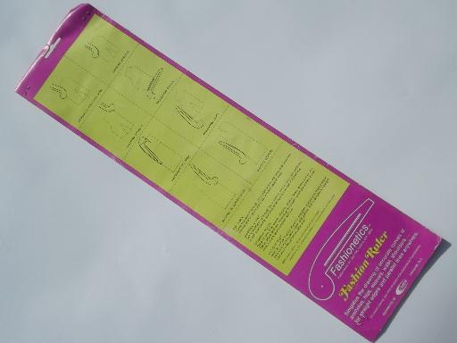 photo of french curve sewing pattern tailoring tool, Fashion ruler w/ instructions #3