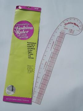 catalog photo of french curve sewing pattern tailoring tool, Fashion ruler w/ instructions