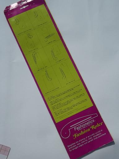 photo of french curve sewing pattern tailoring tool, Fashion ruler w/ instructions #3