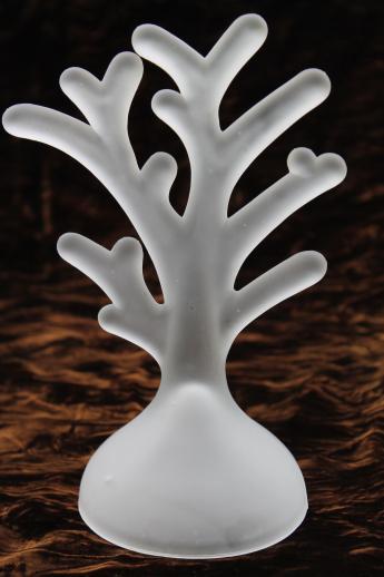 photo of frosted glass branch for jewelry display rack or hanging ornaments, white satin glass tree #1