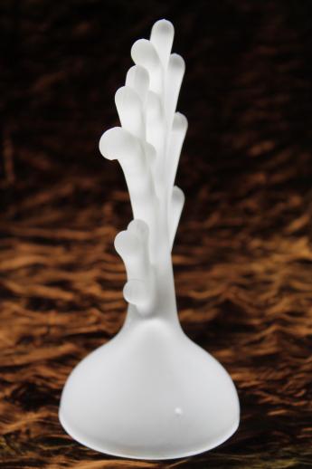 photo of frosted glass branch for jewelry display rack or hanging ornaments, white satin glass tree #2