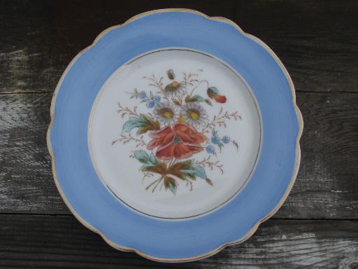 photo of fruit and flowers, antique hand-painted china plates w/ colored borders #4