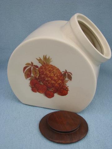 photo of fruit festival pattern vintage McCoy pottery cookie jar kitchen canister #4