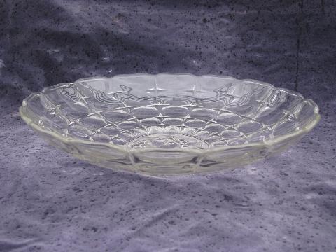 photo of fruit intaglio pattern, vintage Constellation pressed glass large low bowl #1