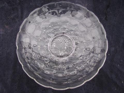 photo of fruit intaglio pattern, vintage Constellation pressed glass large low bowl #2