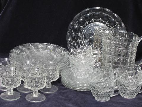 photo of fruit intaglio vintage Constellation pattern Indiana glass, plates, pitcher etc. #1