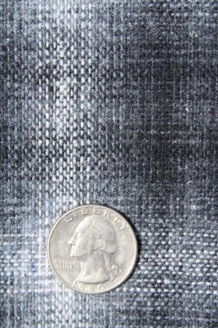 photo of full bolt vintage wool fabric, heavy plaid blanket / work shirt fabric grey & black #3