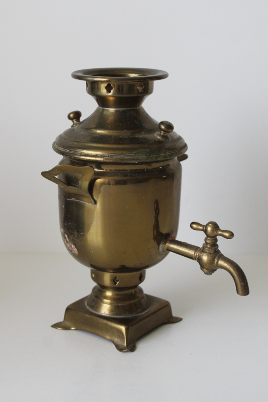 photo of functional miniature brass samovar USSR Soviet vintage Russia souvenir  #1