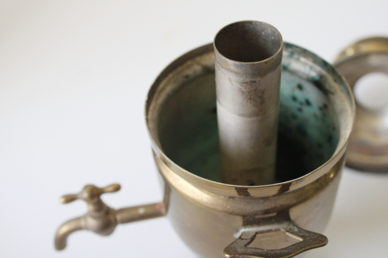 photo of functional miniature brass samovar USSR Soviet vintage Russia souvenir  #6