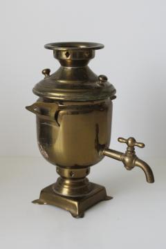 catalog photo of functional miniature brass samovar USSR Soviet vintage Russia souvenir 