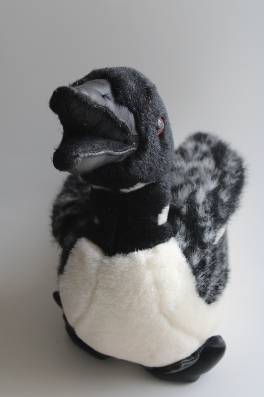 photo of fuzzy plush loon, realistic toy bird stuffed animal #4