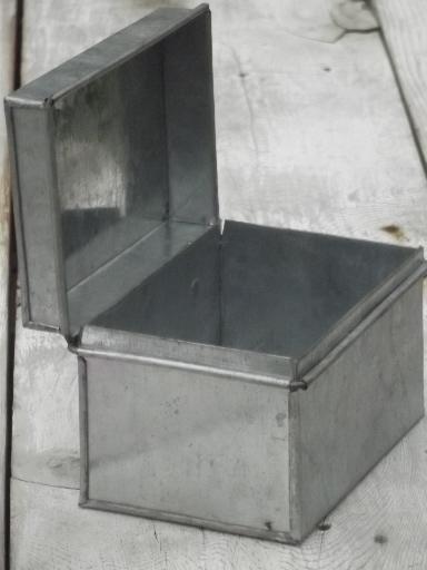 photo of galvanized zinc file box, vintage industrial style card files box #3