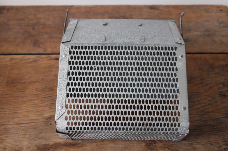 photo of galvanized zinc metal bunny feeder rabbit pellets grain bin wall mount box, primitive rustic farmhouse decor  #5