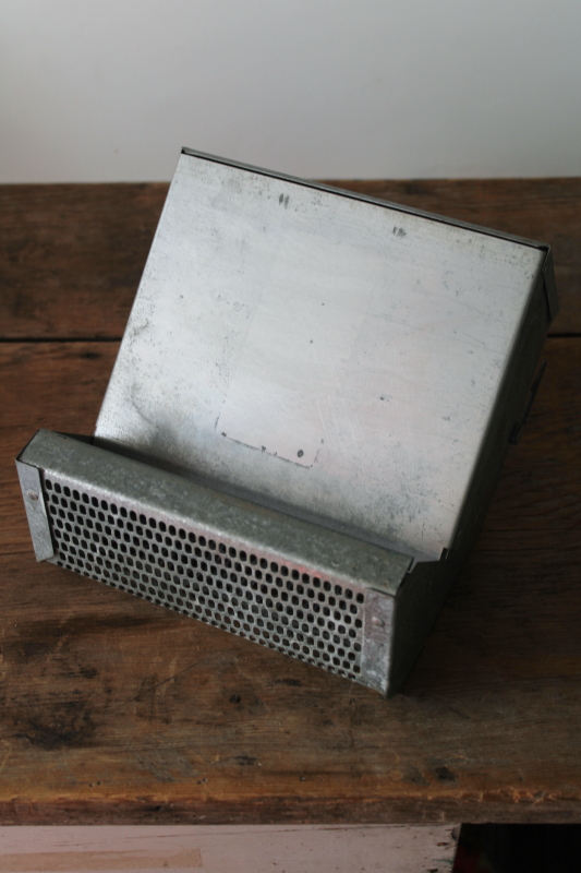 photo of galvanized zinc metal bunny feeder rabbit pellets grain bin wall mount box, primitive rustic farmhouse decor  #7