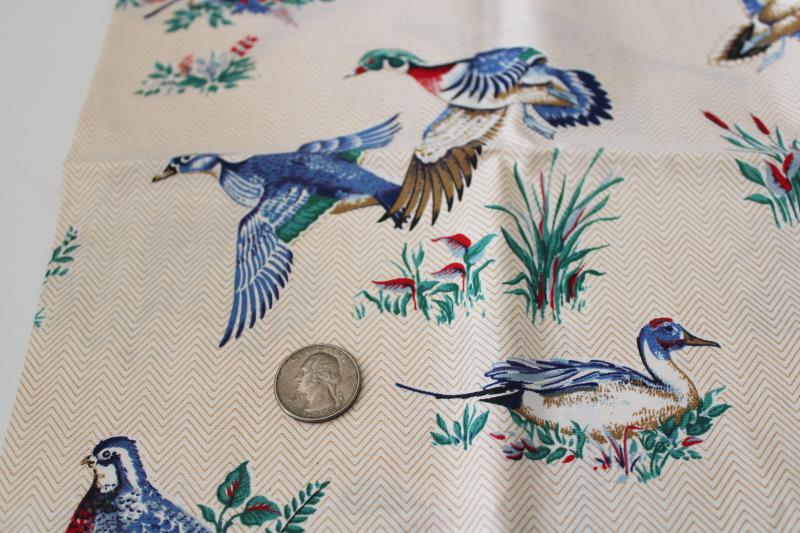 photo of game birds wild bird motifs vintage cotton print fabric for craft appliques #2