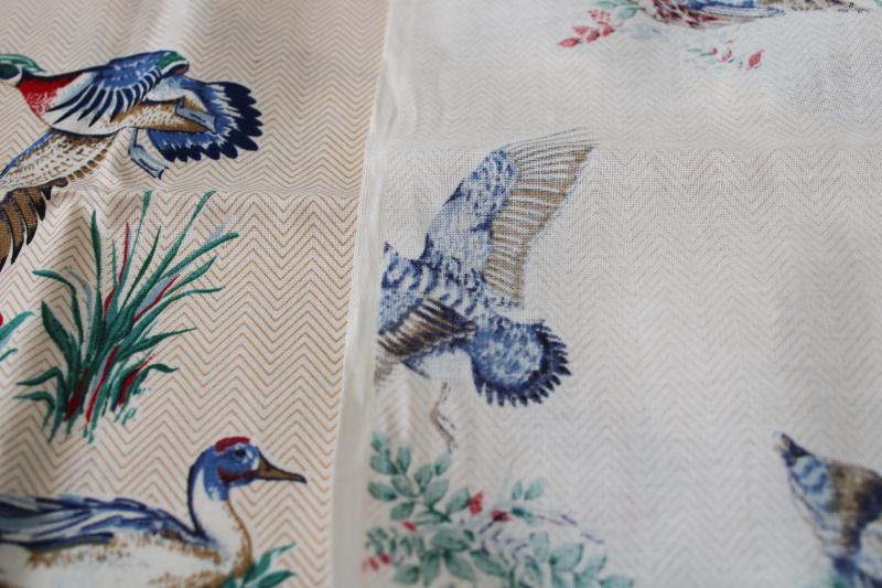 photo of game birds wild bird motifs vintage cotton print fabric for craft appliques #3