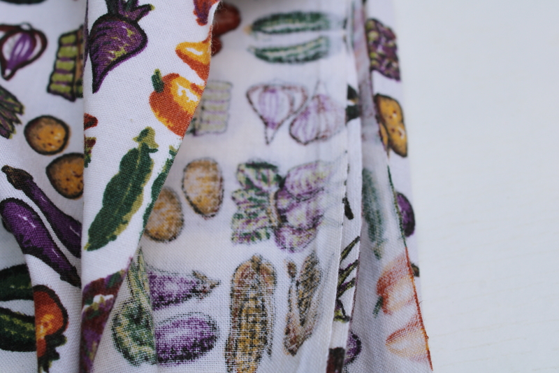 photo of garden vegetables printed cotton fabric, quilting weight tiny print homestead farm country  #2