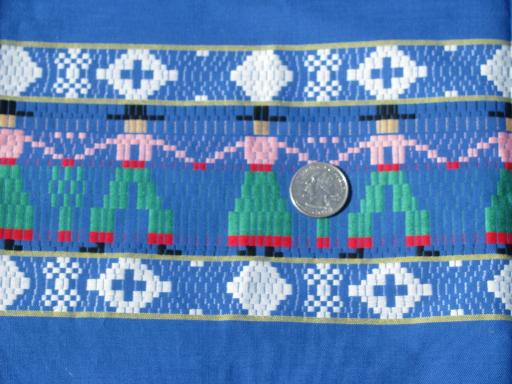 photo of gaucho cowboys woven border cotton fabric, bright Indian blanket colors #2