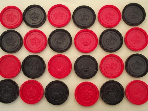 photo of giant plastic checkers game pieces for camping checkers, or altered art #1