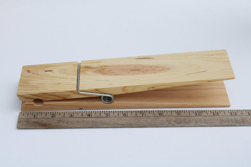 photo of giant wood clothespin, working spring clip type clothes pin photo prop or laundry room decor #3