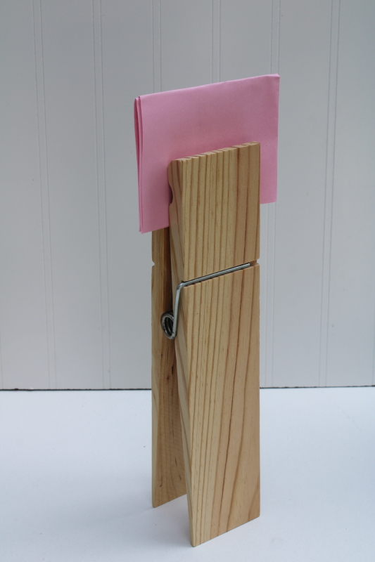 photo of giant wood clothespin, working spring clip type clothes pin photo prop or laundry room decor #4