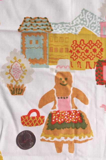 photo of gingerbread fairy tale candyland print, Kandy Kingdom vintage Everglaze cotton chintz fabric #4