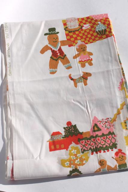 photo of gingerbread fairy tale candyland print, Kandy Kingdom vintage Everglaze cotton chintz fabric #5