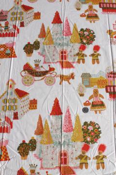 catalog photo of gingerbread fairy tale candyland print, Kandy Kingdom vintage Everglaze cotton chintz fabric