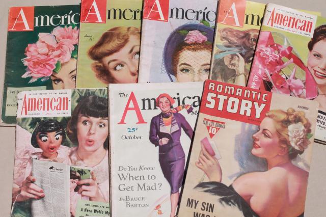 photo of girl art cover romance story magazines, 1940s American vintage pulps #1