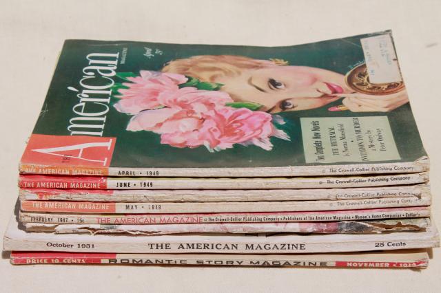 photo of girl art cover romance story magazines, 1940s American vintage pulps #2