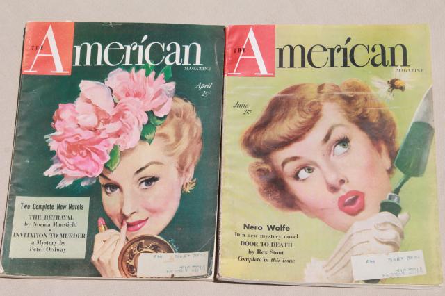 photo of girl art cover romance story magazines, 1940s American vintage pulps #3