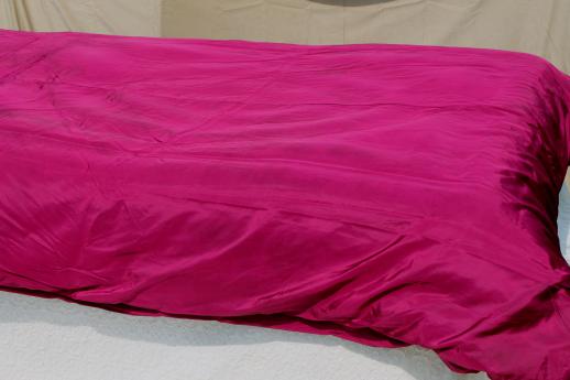 photo of glam hollywood regency vintage comforter, wine purple taffeta bedspread #1