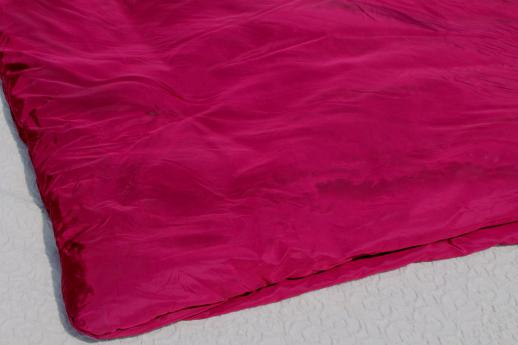 photo of glam hollywood regency vintage comforter, wine purple taffeta bedspread #3