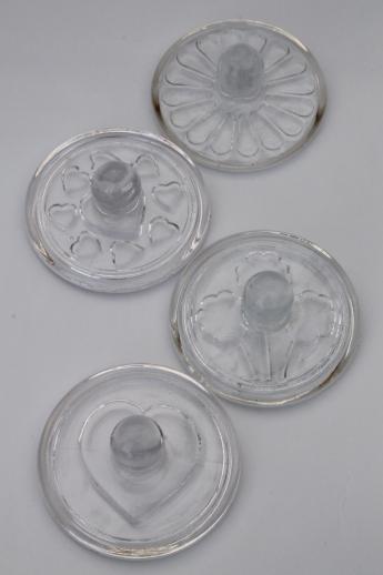 photo of glass cookie stamps with hearts & flowers for shortbread & sugar cookies #1