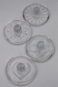 catalog photo of glass cookie stamps with hearts & flowers for shortbread & sugar cookies