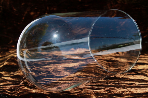 photo of glass cover for anniversary clock or collectible display case, new old stock replacement glass dome #3