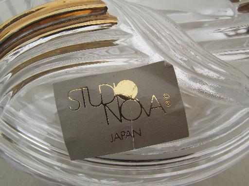 photo of gold French Iris  Mikasa Studio Nova - Japan crystal dish & covered box #2