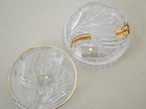 photo of gold French Iris  Mikasa Studio Nova - Japan crystal dish & covered box #3